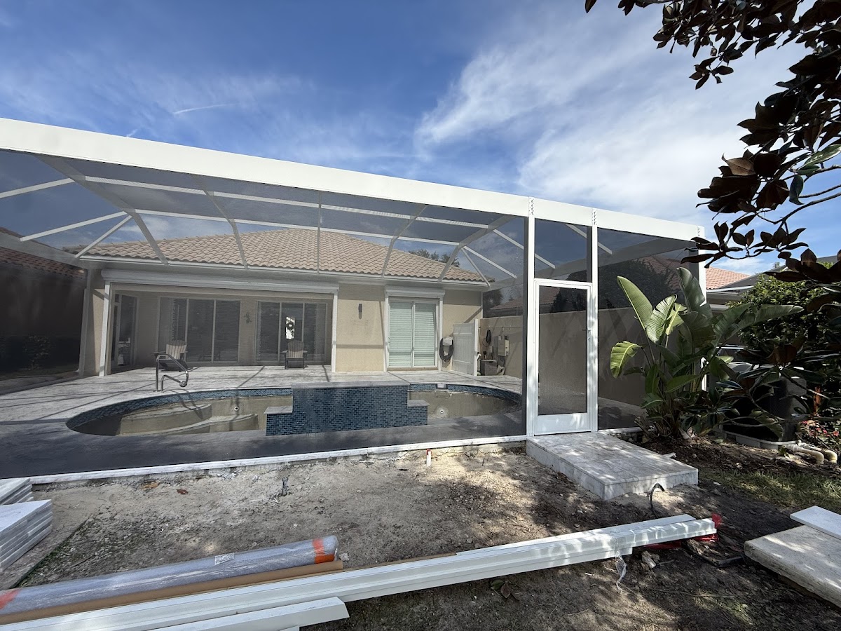 Exterior pool cage screen enclosure project